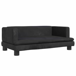 vidaXL Lettino per Cani Nero 80x45x30 cm in Velluto