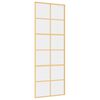 vidaXL Porta Scorrevole Dorata 76x205 Vetro Trasparente ESG Alluminio