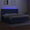vidaXL Letto a Molle Materasso e LED Blu 200x200cm in Tessuto