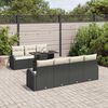 vidaXL Set Divano da Giardino con cuscino 8 pcs Nero Poly Rattan