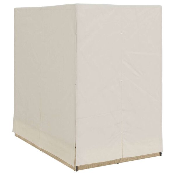vidaXL Lettino da sole doppio Beige 205 x 129 x 200 cm polyrattan