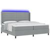 vidaXL Letto a Sorgente LED Grigio chiaro 200 x 200 cm Tessuto