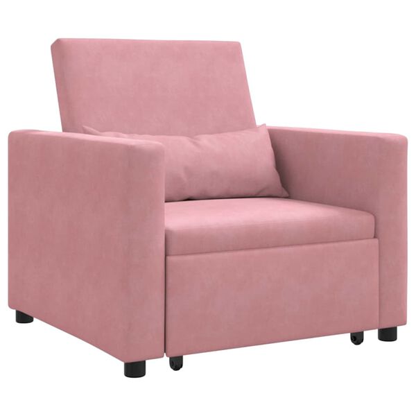 vidaXL Divano letto estraibile singolo Rosa chiaro 90 x 165 x 87 cm