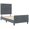 vidaXL Letto a molle con testiera Grigio scuro 90 x 190 cm Velluto