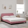 vidaXL Letto con Materasso Dover Rosa 140x200 cm in Velluto
