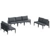 vidaXL Set Divano da Giardino 7 pz Nero Acciaio