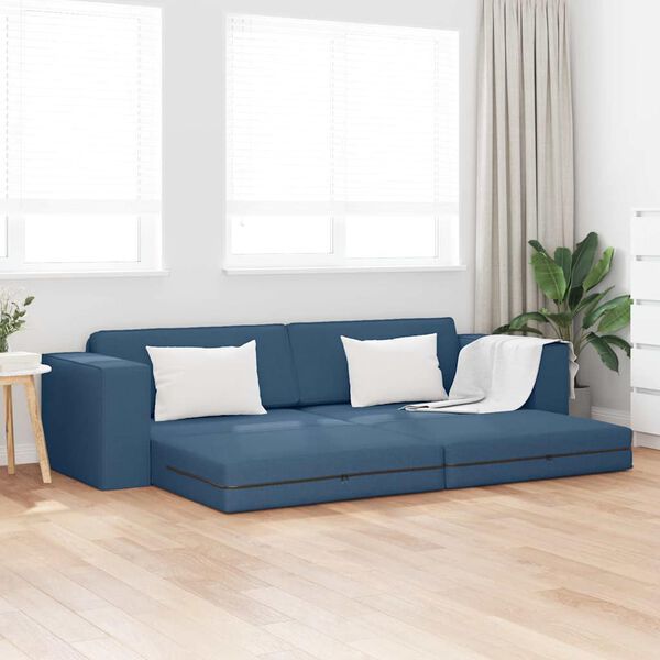 vidaXL Divano letto 200cm Blu navy Tessuto