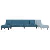 vidaXL Divano Letto a L Blu 255x140x70 cm in Velluto