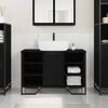 vidaXL Armadio per Lavabo da Bagno Rovere Nero 91 x 35 x 60 cm