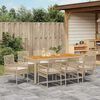 vidaXL Set da Pranzo per Giardino 9 pcs Beige polyrattan