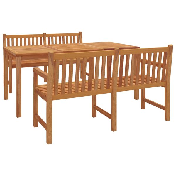 vidaXL Set da Pranzo per Giardino 3 pz in Legno Massello di Teak