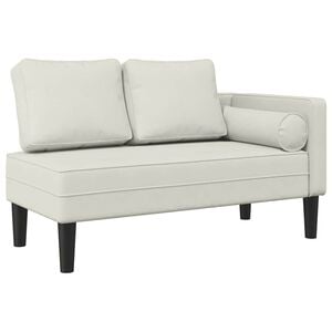 vidaXL Chaise Longue con Cuscini Crema in Velluto