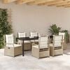 vidaXL Set da Pranzo per Giardino 7 pcs Beige e Bianco Crema
