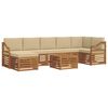 vidaXL Set di divani da esterno 8 pz Naturale e Beige