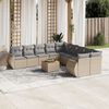 vidaXL Set Divani da Giardino 11 pz con Cuscini Beige in Polyrattan