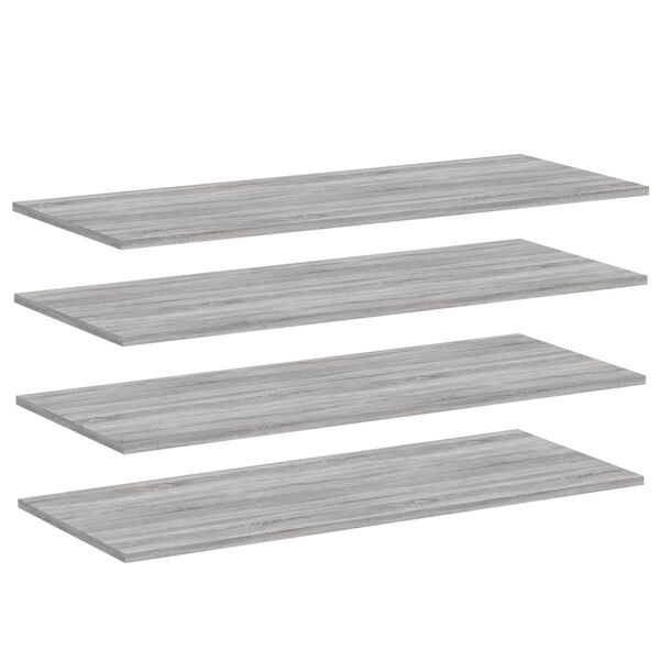 vidaXL Mensole Parete 4pz Grigio Sonoma 100x40x1,5cm Legno Multistrato