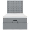 vidaXL Pouf Letto con Materasso e LED Grigio Chiaro 80x200cm Tessuto