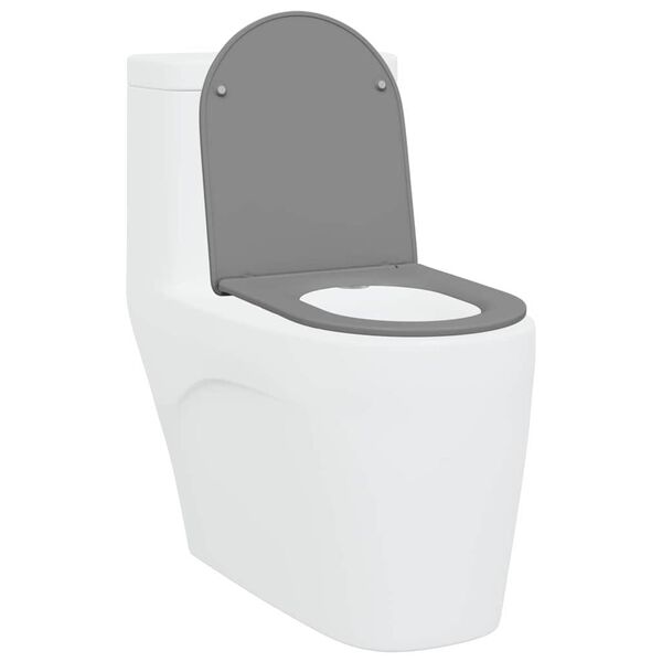 vidaXL Sedile del WC con rilascio rapido Grigio 44 x 36.4 x 3.4 cm