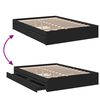 vidaXL Giroletto con Cassetti Nero 135x190 cm in Legno Multistrato