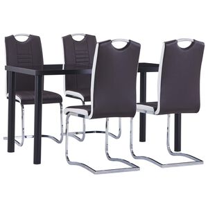 vidaXL Set Sala da Pranzo 5 pz in Similpelle Marrone