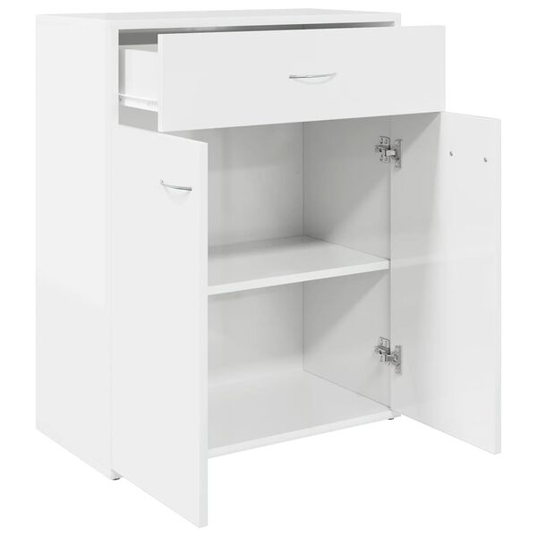 vidaXL Credenza Bianco Lucido 60x30x75 cm in Legno Multistrato
