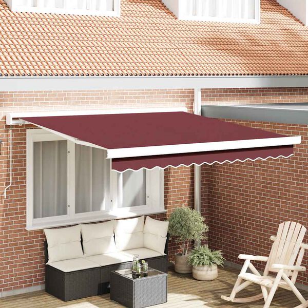vidaXL Tenda da Sole Retrattile Manuale Bordò 300x250 cm