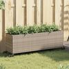 vidaXL Fioriera con Ruote e 3 Vasi Grigia 107x32x38 cm in Polyrattan