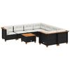 vidaXL Set Divani da Giardino 9 pz con Cuscini Nero in Polyrattan