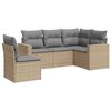 vidaXL Set Divano da Giardino 5 pz con Cuscini Beige in Polyrattan