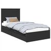 vidaXL Letto con Contenitore Nero 75 x 190 cm Legno ingegnerizzato