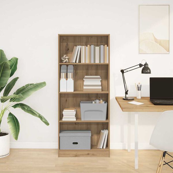 vidaXL Libreria Rovere Artigianale 60x24x143 cm in Legno Multistrato