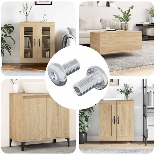 vidaXL Vite di Blocco Tinta unita 2 pcs Argento M6 x 12 mm Acciaio