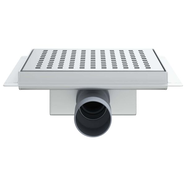 vidaXL Scarico doccia a pois Argento 20 x 20 cm Acciaio Inox 304