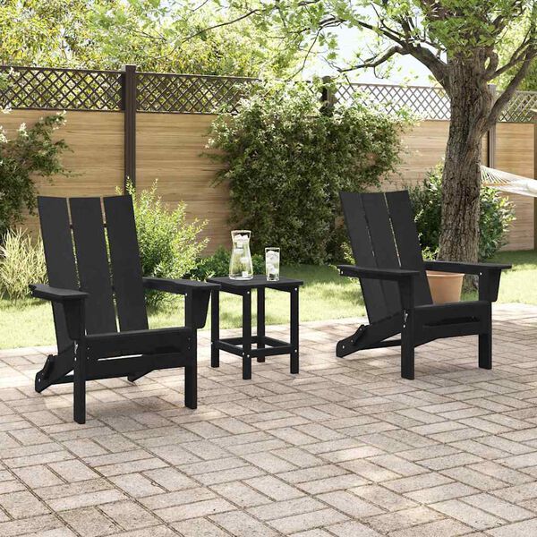 vidaXL Mobili da lounge da giardino 2 pcs Nero 74.5 x 80.5 x 90cm
