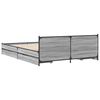 vidaXL Giroletto Cassetti Grigio Sonoma 150x200 cm Legno Multistrato