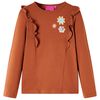 vidaXL Maglietta da Bambina a Maniche Lunghe Cognac 128