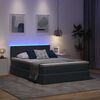 vidaXL Letto con contenitore e LED Grigio scuro 140 x 200 cm Velluto