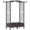vidaXL Letto Rialzato con Griglia e Tetto Marrone 124 x 40 x 129 cm PP
