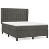 vidaXL Giroletto a Molle con Materasso Grigio Scuro 140x200 cm Velluto