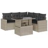 vidaXL Set Divano da Giardino 6pz con Cuscini Grigio Chiaro Polyrattan