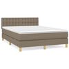 vidaXL Giroletto a Molle con Materasso Tortora 140x190 cm in Tessuto