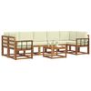 vidaXL Set di divani da esterno con cuscino 8 pcs Naturale e Crema