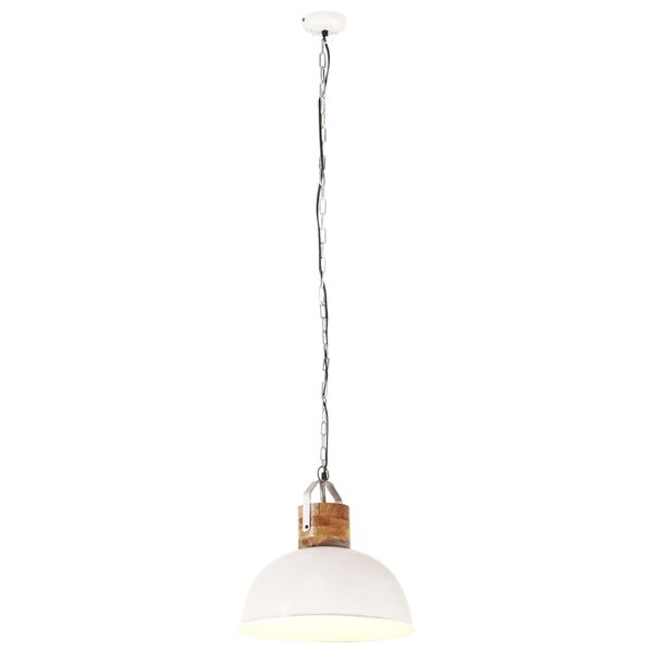 vidaXL Lampada Soffitto Industriale Bianca Rotonda 42 cm E27 in Mango