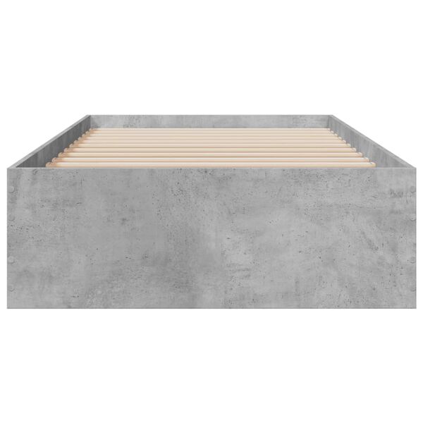 vidaXL Giroletto Cassetti Grigio Cemento 90x190 cm Legno Multistrato