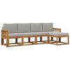 vidaXL Set di divani da esterno 5 pz Naturale e Grigio Chiaro