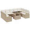 vidaXL Set Divano da Giardino 10 pcs Beige e Crema polyrattan