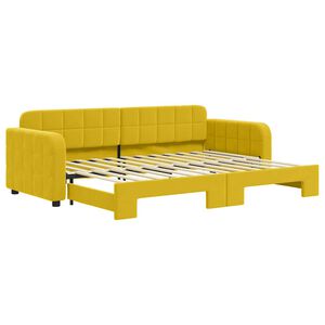 vidaXL Divano Letto con Letto Estraibile Giallo 80x200 cm in Velluto