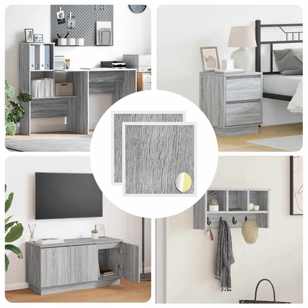 vidaXL Copertura Vite Adesiva 2 pcs Grigio Sonoma &Oslash; 20 x 0,5 mm