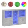 vidaXL Credenza con Luci LED Grigio Cemento 162x37x100 cm