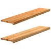 vidaXL Davanzali 2 pz Marrone Chiaro 120x30x2 cm Legno Massello Rovere